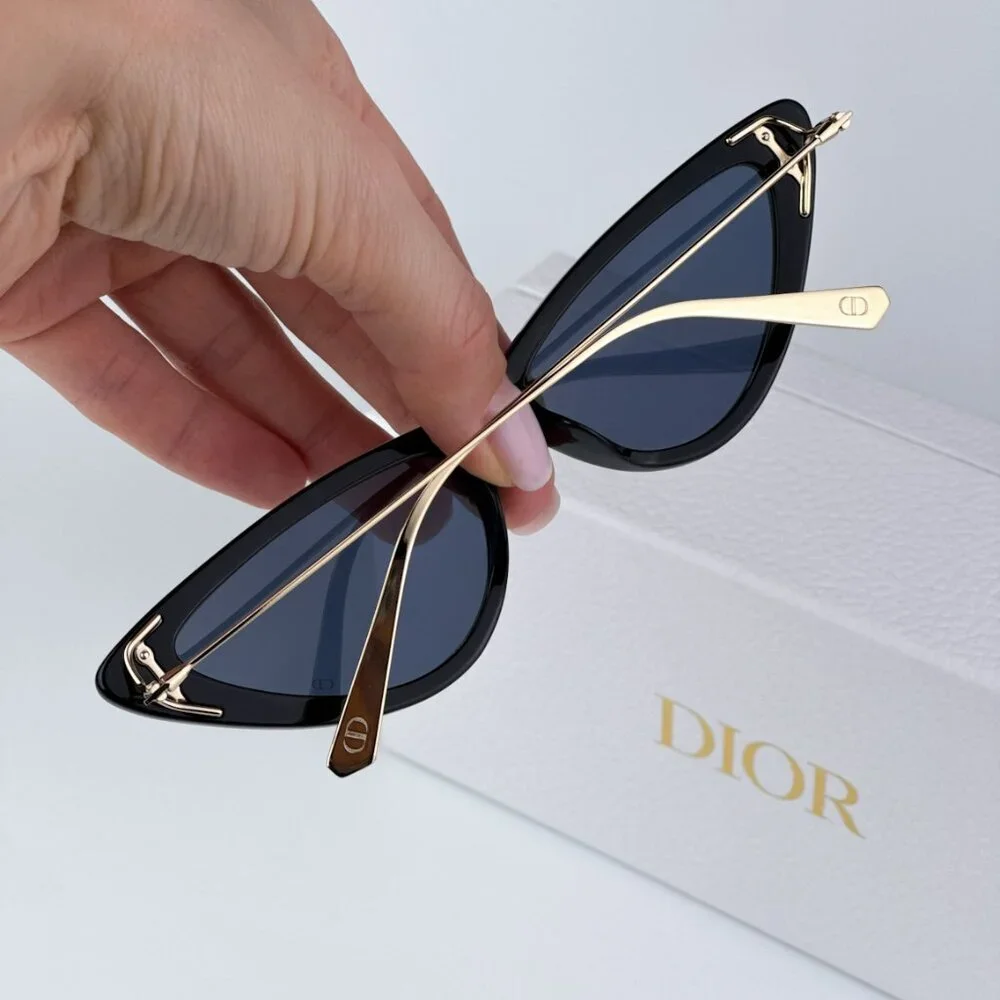 Dior MISSDIOR B4U CD40105U 01V 12B0 BRAND NEW Sunglasses Shiny Black Blue Unisex